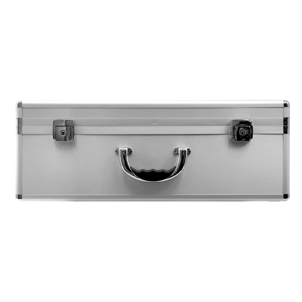 12.88 in. Smooth Aluminum Tool Case with Foam in Silver - Super Arbor
