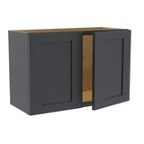 Home Decorators Collection Newport 27 in. W x 12 in. D x 18 in. H Assembled Plywood Wall Bridge Kitchen Cabinet in Deep Onyx with Soft Close