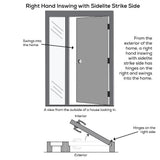53 in. x 81.75 in. Celeste Clear Low-E Glass Right-Hand 4-Lite Eclectic Painted Steel Prehung Front Door with Sidelite - Super Arbor