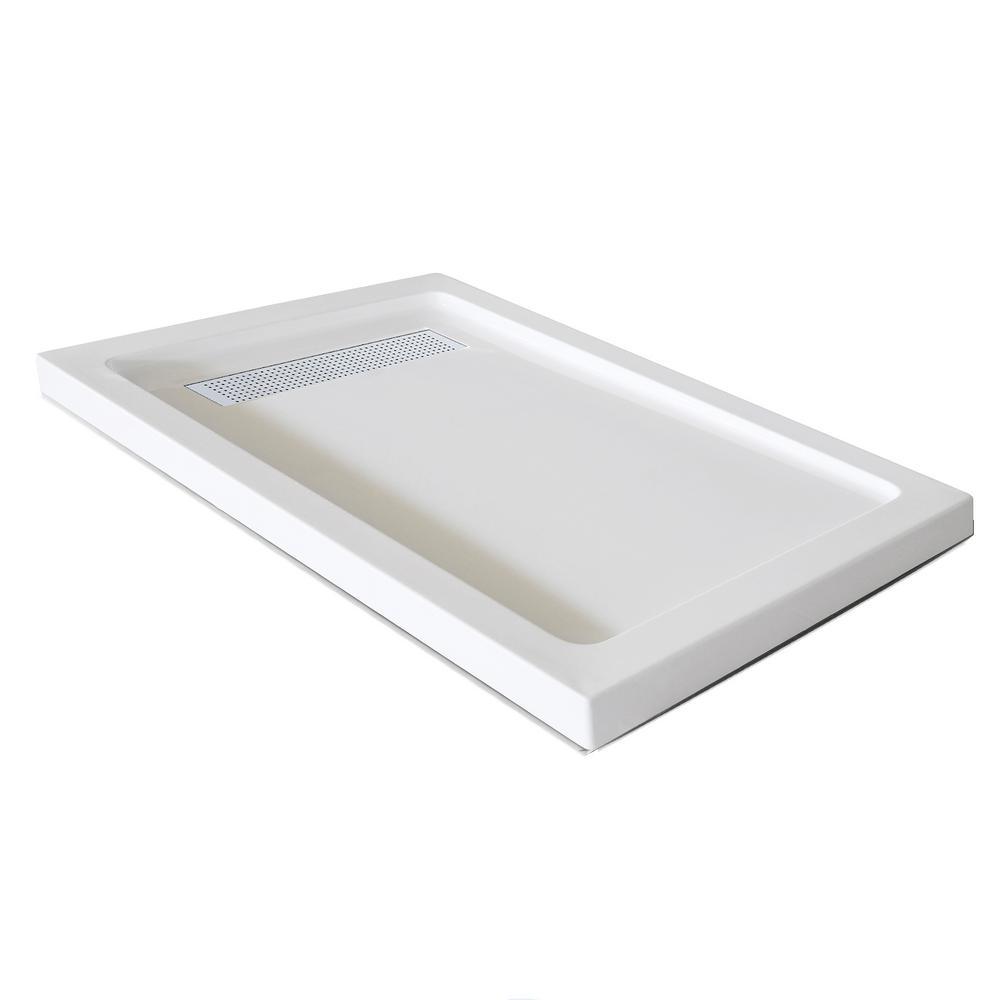Jade 36 in. x 48 in. Single Threshold Shower Base in White - Super Arbor
