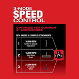 Milwaukee M12 FUEL 12V Lithium-Ion Brushless Cordless 1/4 in. Straight Die Grinder Kit with (2) 2.0Ah Batteries and (1) 5.0Ah Battery