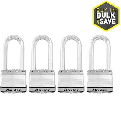 Master Lock 4-Pack 2.058-in Steel Keyed Padlock
