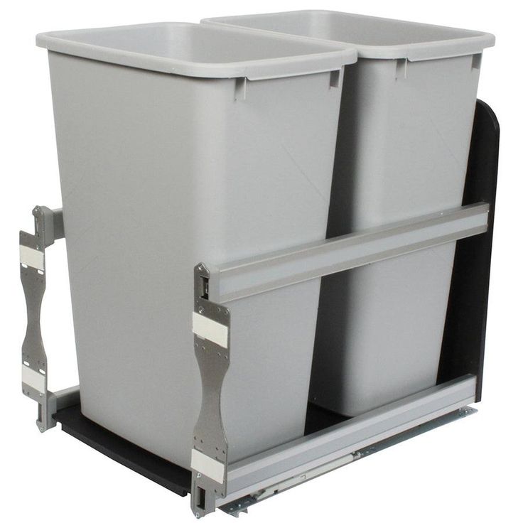 Knape & Vogt 50-Quart Plastic Pull Out Trash Can