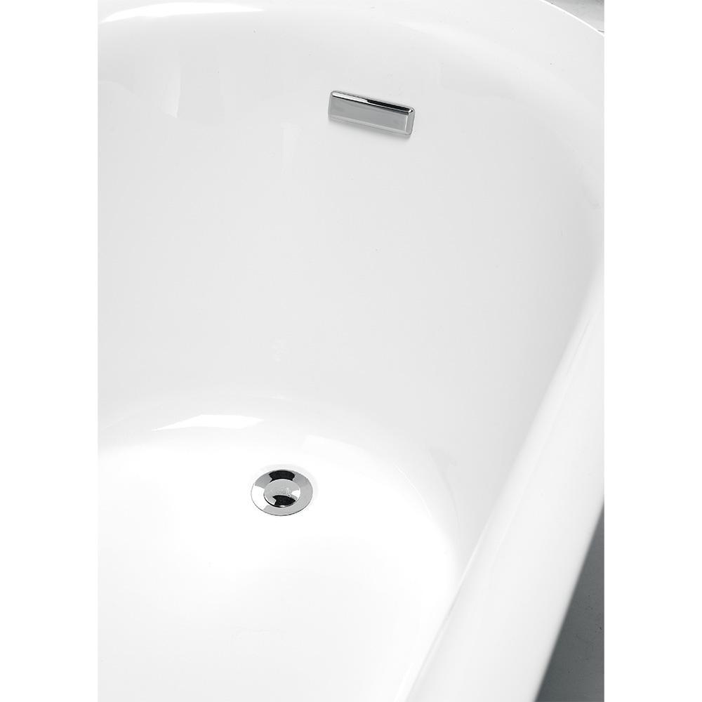 Aiden 70 in. Acrylic Flatbottom Non-Whirlpool Bathtub in White and Faucet Combo in Chrome - Super Arbor