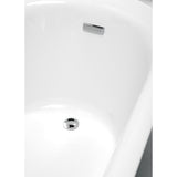 Aiden 70 in. Acrylic Flatbottom Non-Whirlpool Bathtub in White and Faucet Combo in Chrome - Super Arbor
