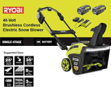 21 in. 40-Volt Brushless Cordless Electric Snow Blower with Two 5.0 Ah Batteries and Charger Included