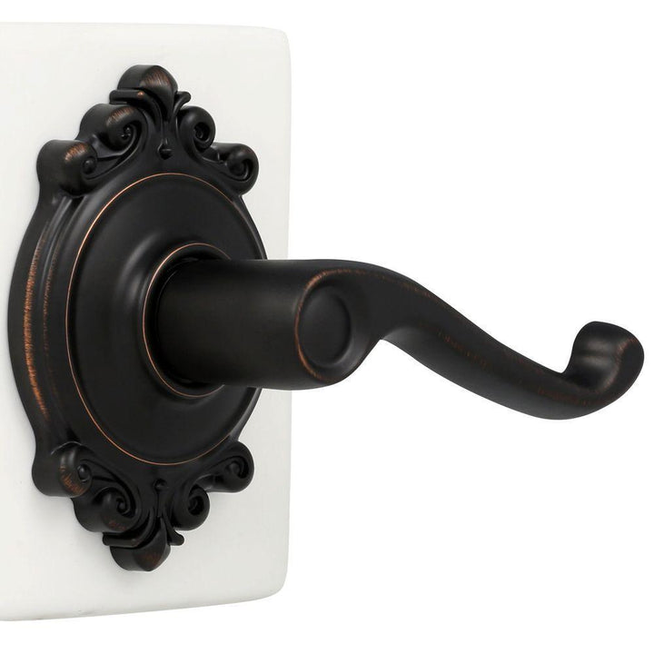 Flair Aged Bronze Passage Hall/Closet Door Lever with Brookshire Trim - Super Arbor