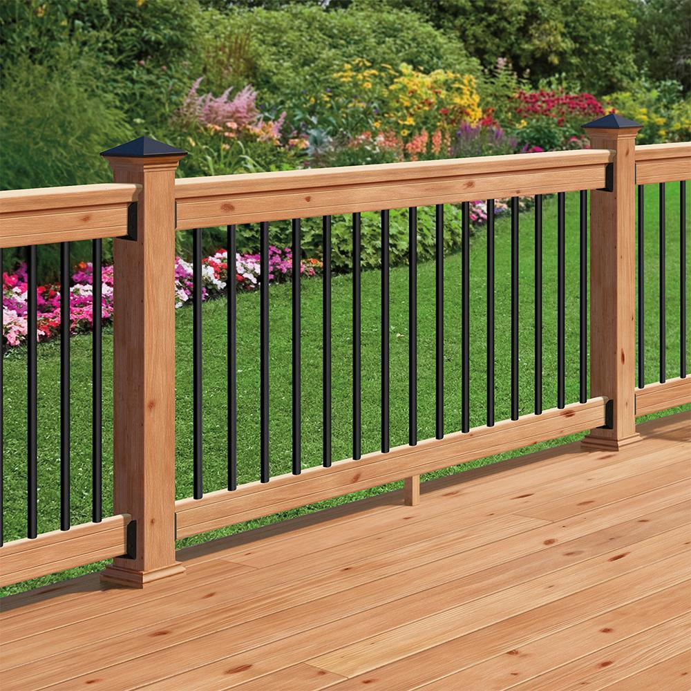 26 in. x 3/4 in. Black Pearl Matte Steel Round Baluster Bulk Pack (50-Pack) - Super Arbor