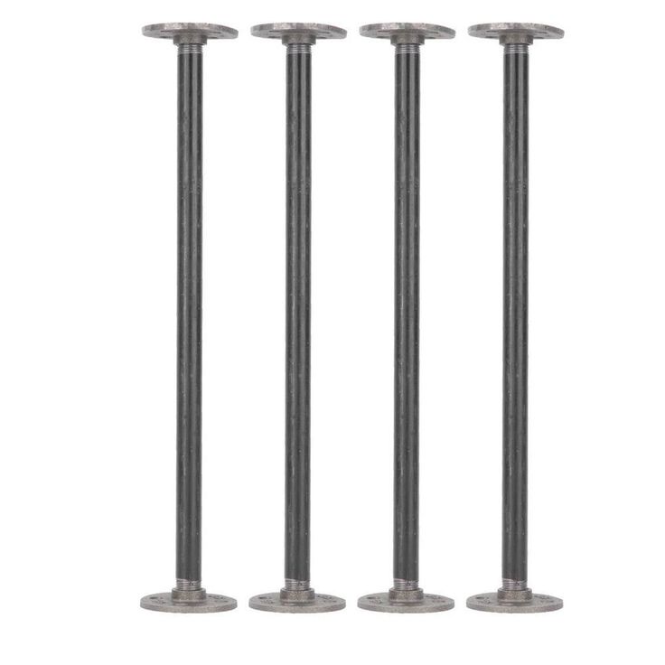 1/2 in. x 1.5 ft. L Black Steel Pipe Flange Table Leg Kit (Set of 4)
