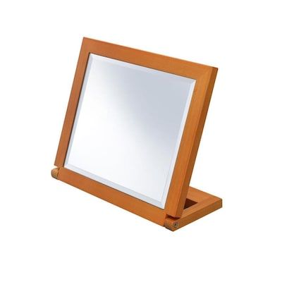 ORE International 8 In. Tall Polyresin Adjustable Make-Up Mirror, Walnut Finish