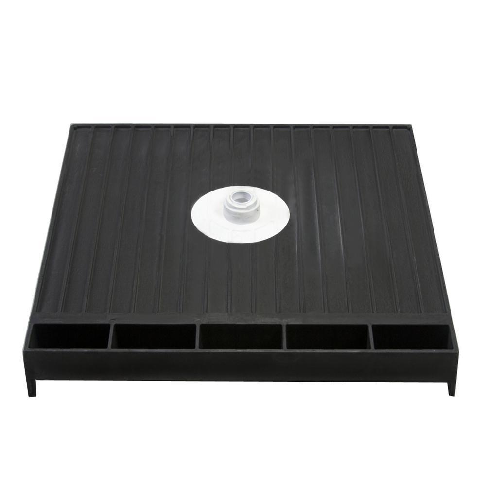 Redi Base 32 in. x 32 in. Single Threshold Shower Base with Center Drain and Polished Chrome Drain Plate - Super Arbor