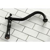 Kingston Brass Heritage Matte Black 2-Handle Deck-Mount Bridge Handle Kitchen Faucet