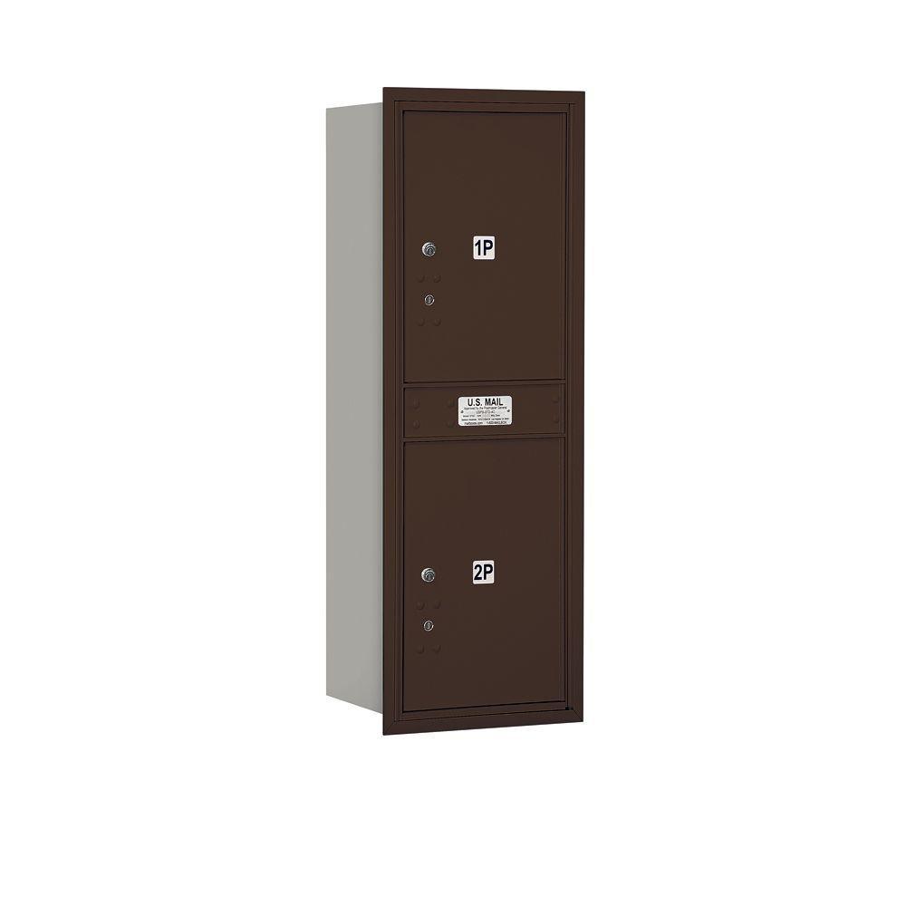41 in. H x 16 3/4 in. W - Parcel Locker - 2 PL5's - Aluminum - Rear Loading 4C Horizontal Mailbox - Super Arbor