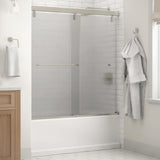 Simplicity 60 x 59-1/4 in. Frameless Mod Soft-Close Sliding Bathtub Door in Chrome with 1/4 in. (6mm) Clear Glass - Super Arbor