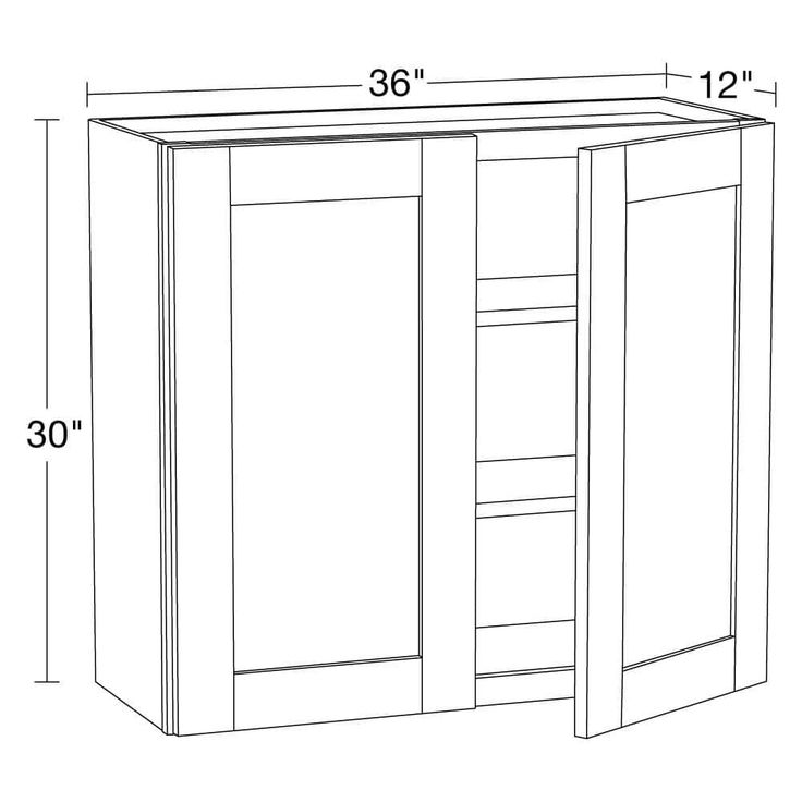 Home Decorators Collection Washington Vesper White Plywood Shaker Assembled Wall Kitchen Cabinet Soft Close 36 in W x 12 in D x 30 in H