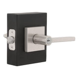 Halifax Square Matte Black Keyed Entry Door Lever - Super Arbor