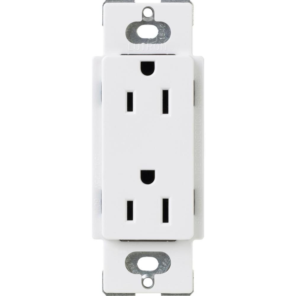 Tamper-Resistant Duplex Receptacle, 15 Amp, White - Super Arbor