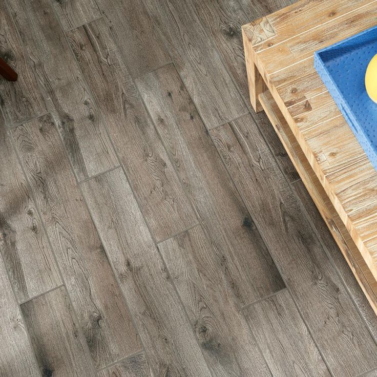Mohawk ForeverStyle Smoke Wood 6-in x 36-in Matte Porcelain Wood Look Floor Tile