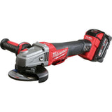 M18 FUEL 18-Volt Lithium-Ion Brushless Cordless 4-1/2 in./5 in. Braking Grinder Kit w/Two 5.0Ah Batteries and Hard Case - Super Arbor