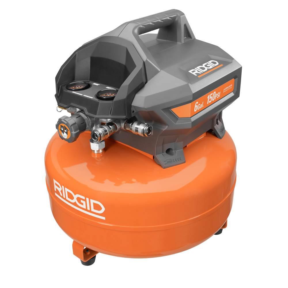 6 Gal. Portable Electric Pancake Air Compressor with 1/4 in. 50 ft. Lay Flat Air Hose - Super Arbor