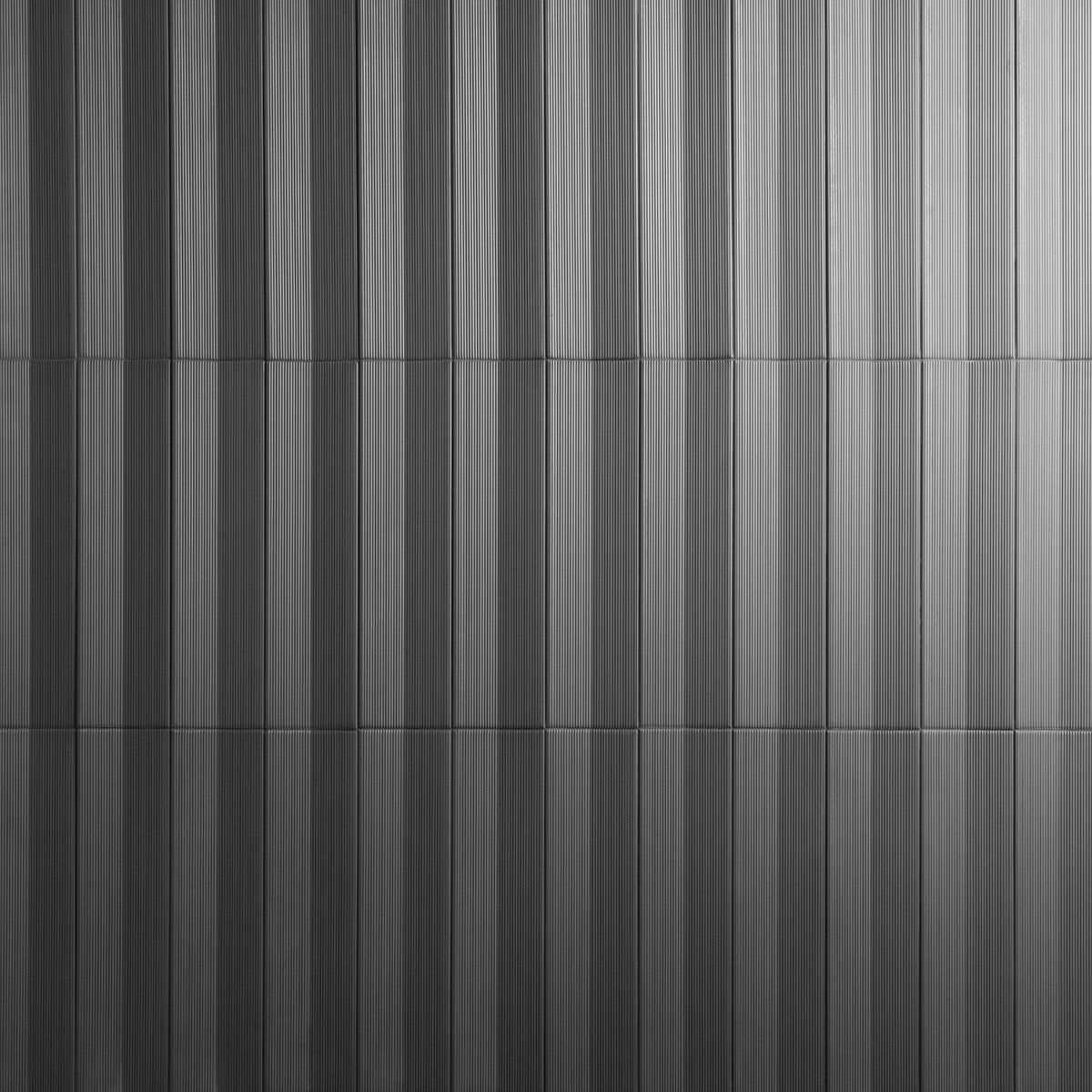 Kinzie Concave Charcoal Black 4x16 3D Matte Ceramic Tile