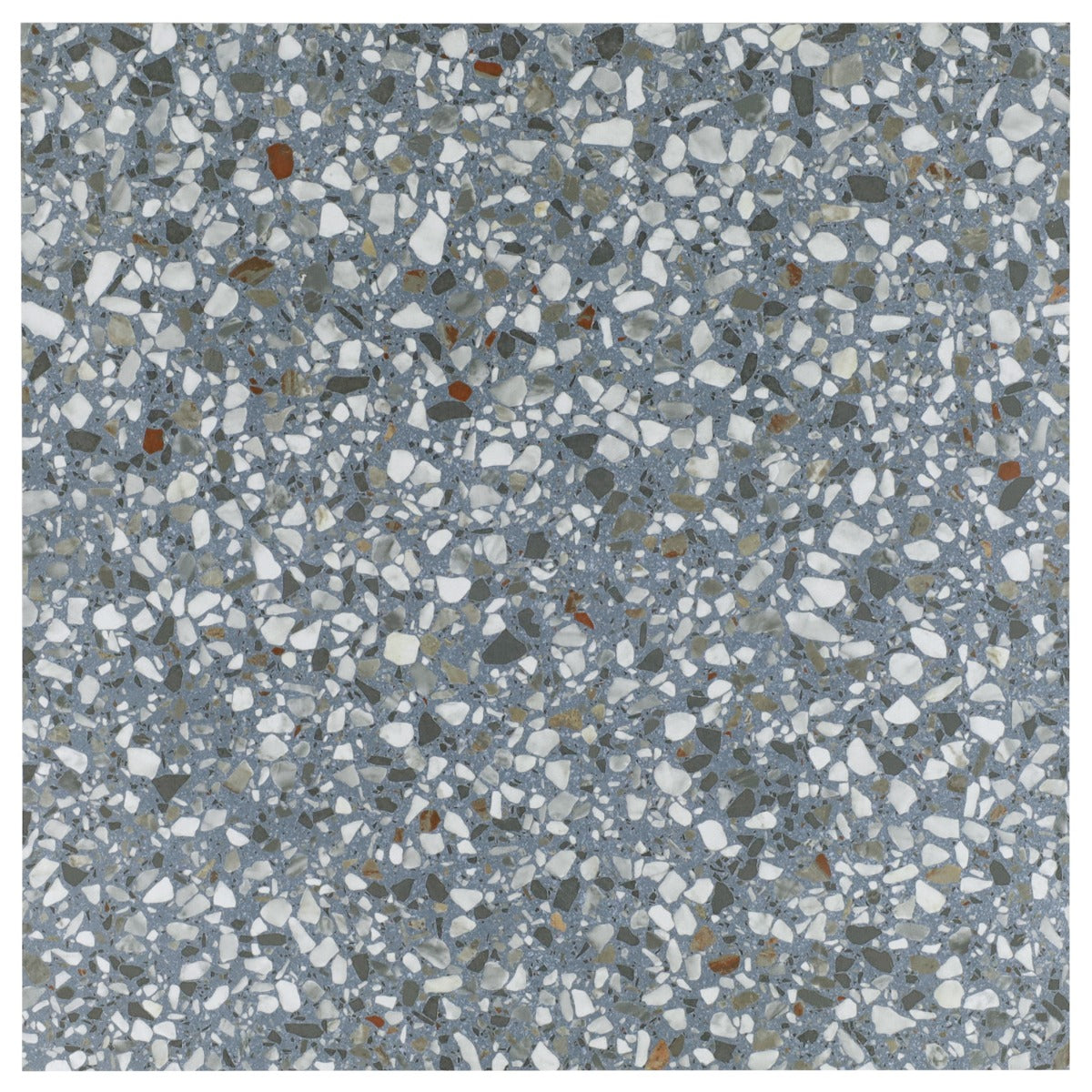 Kobe Flakes Ocean Blue 24x24 Terrazzo Look Matte Porcelain Tile - Lux Tile