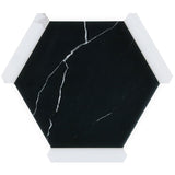 Sagon Nero Black 9" Hexagon Matte Porcelain Tile - Lux Tile