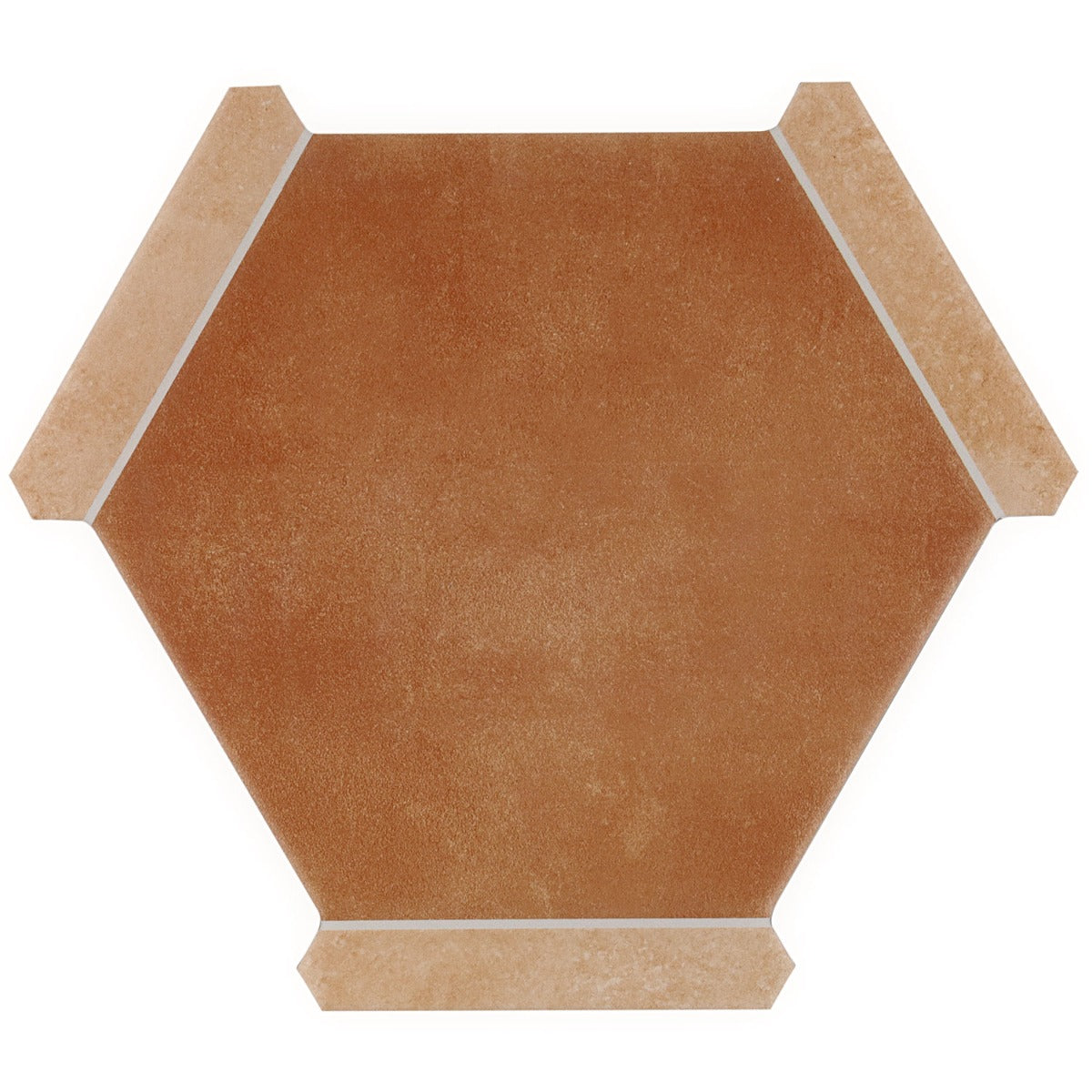 Sagon Terracotta Hexagon Matte Porcelain Tile - 9 Inch