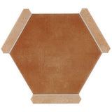 Sagon Terracotta Hexagon Matte Porcelain Tile - 9 Inch