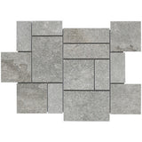 Acadia French Pattern Gray Porcelain Mosaic Tile - Lux Tile
