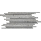 Acadia Thin Strip Slate Gray Matte Porcelain Mosaic Tile - Lux Tile