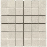 Acadia Linen White 2x2 Matte Porcelain Mosaic Tile - Durable Limestone Look