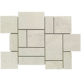 Acadia French Pattern Linen White Matte Porcelain Mosaic Tile - Tilebar