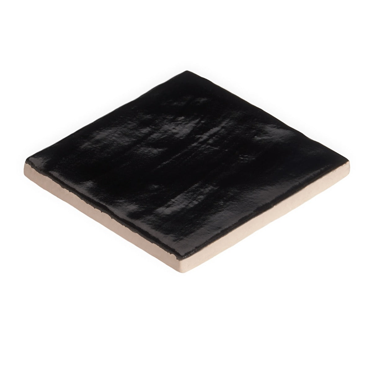 Montauk Jet Black 4x4 Mixed Finish Ceramic Wall Tile - Lux Tile