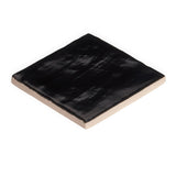 Montauk Jet Black 4x4 Mixed Finish Ceramic Wall Tile - Lux Tile