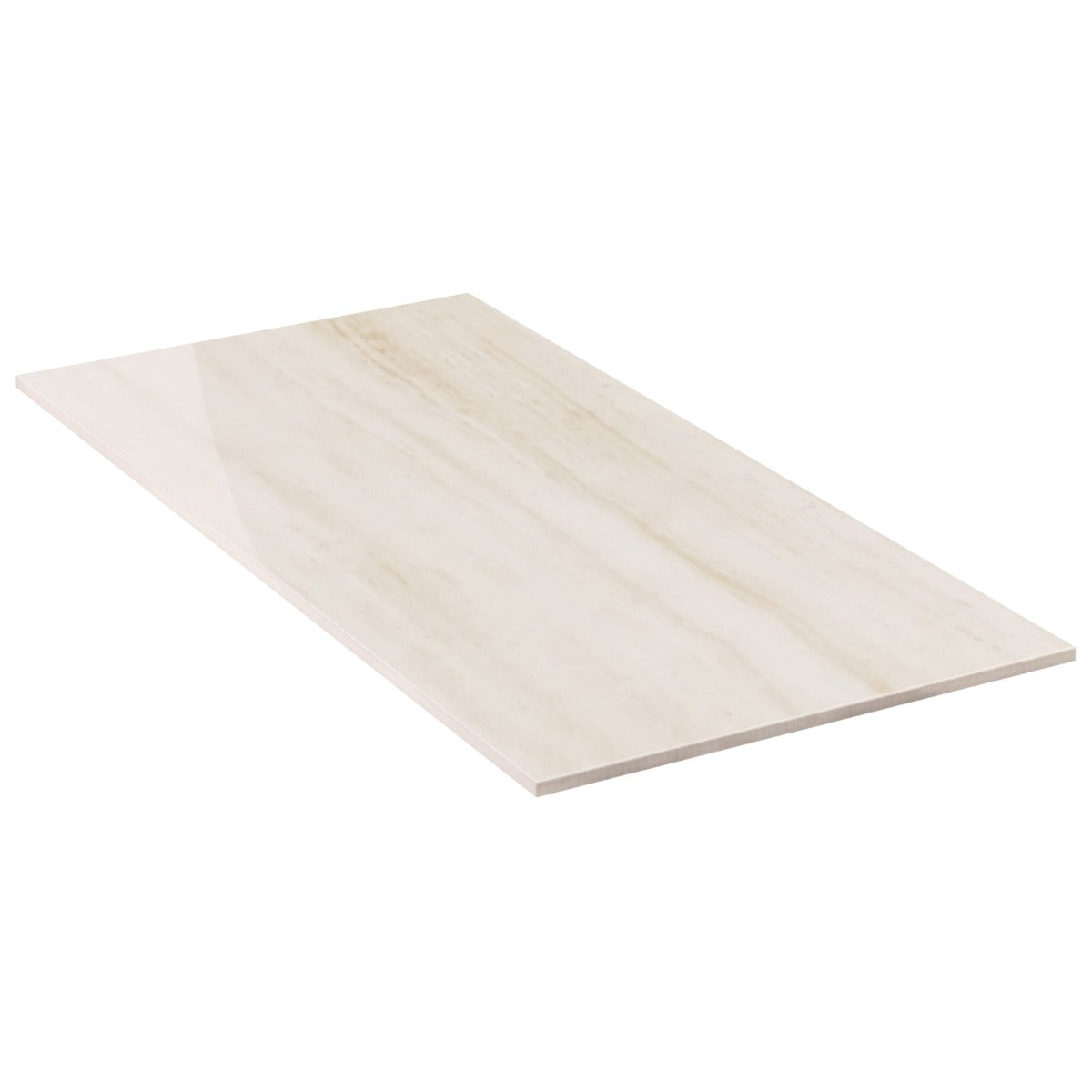 Nashville White 12x24 Polished Porcelain Tile - Travertine Look