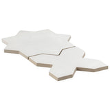 Parma White Matte Star and Cross 6" Terracotta Look Porcelain Tile