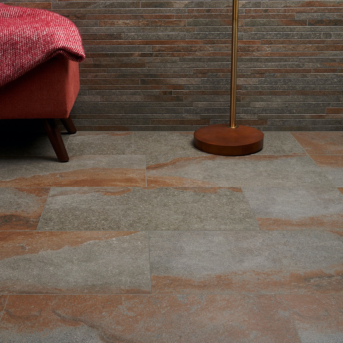 Acadia Iron Gray 24x48 Matte Porcelain Tile - Slate Look