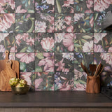Angela Harris Wilder Garden Pink 8x8 Matte Porcelain Tile