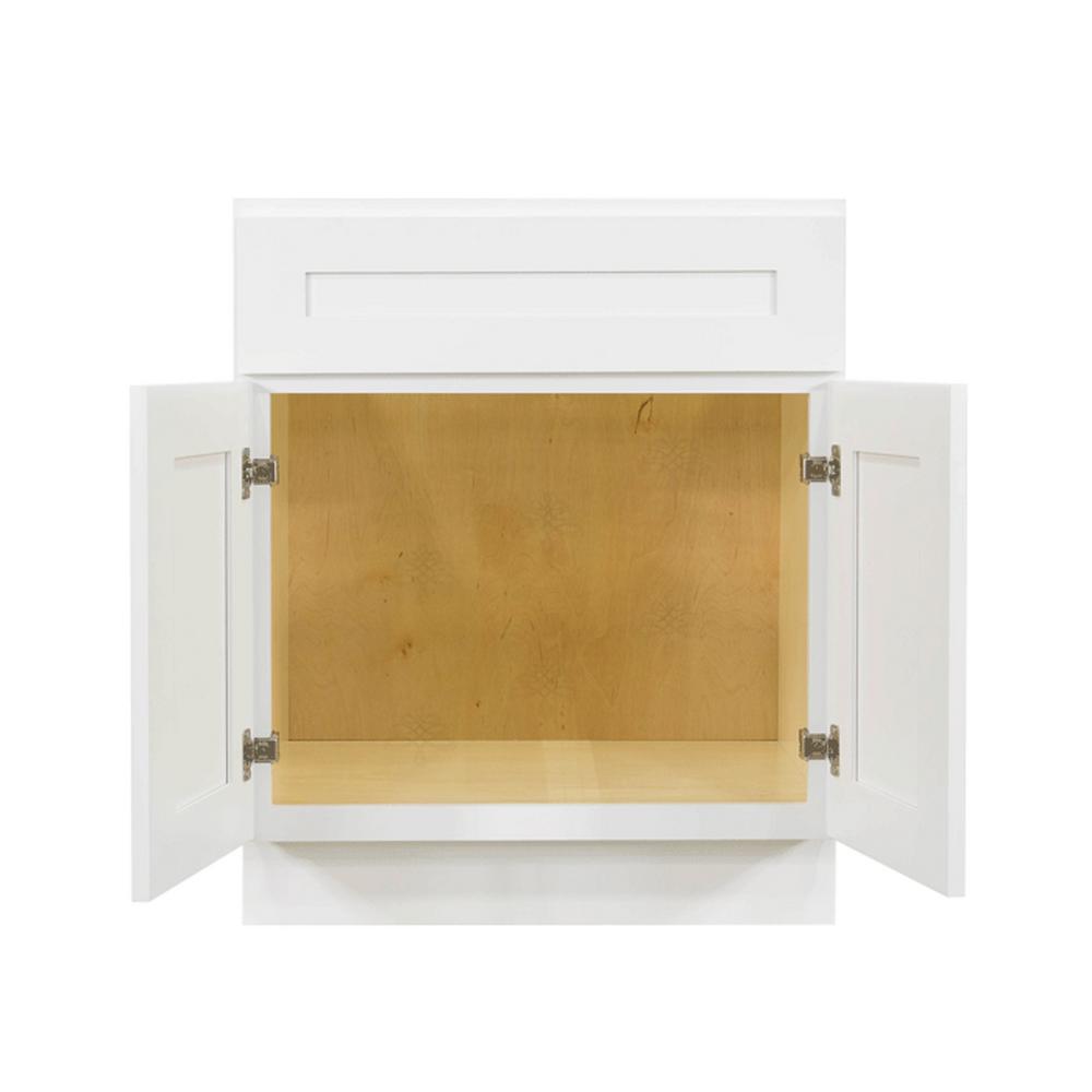Lancaster Shaker Assembled 24 in. W x 21 in. D x 33 in. H Bath Vanity Cabinet with 2 Doors in White - Super Arbor