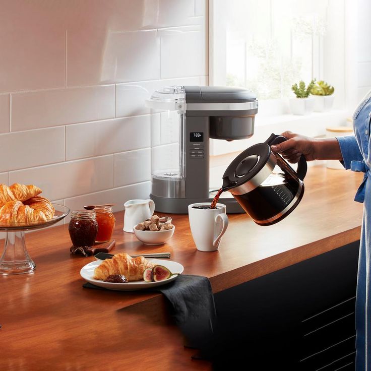 12-Cup Matte Grey Drip Coffee Maker with Spiral Showerhead