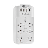 Commercial Electric 6-Outlet Smart Surge Protector with 4 USB Ports, White, Powered by Hubspace