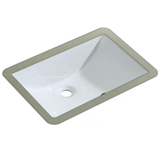 LUXIER 21 in. x 14-3/4 in. Rectangular Ceramic Undermount Bathroom Sink in White with Overflow