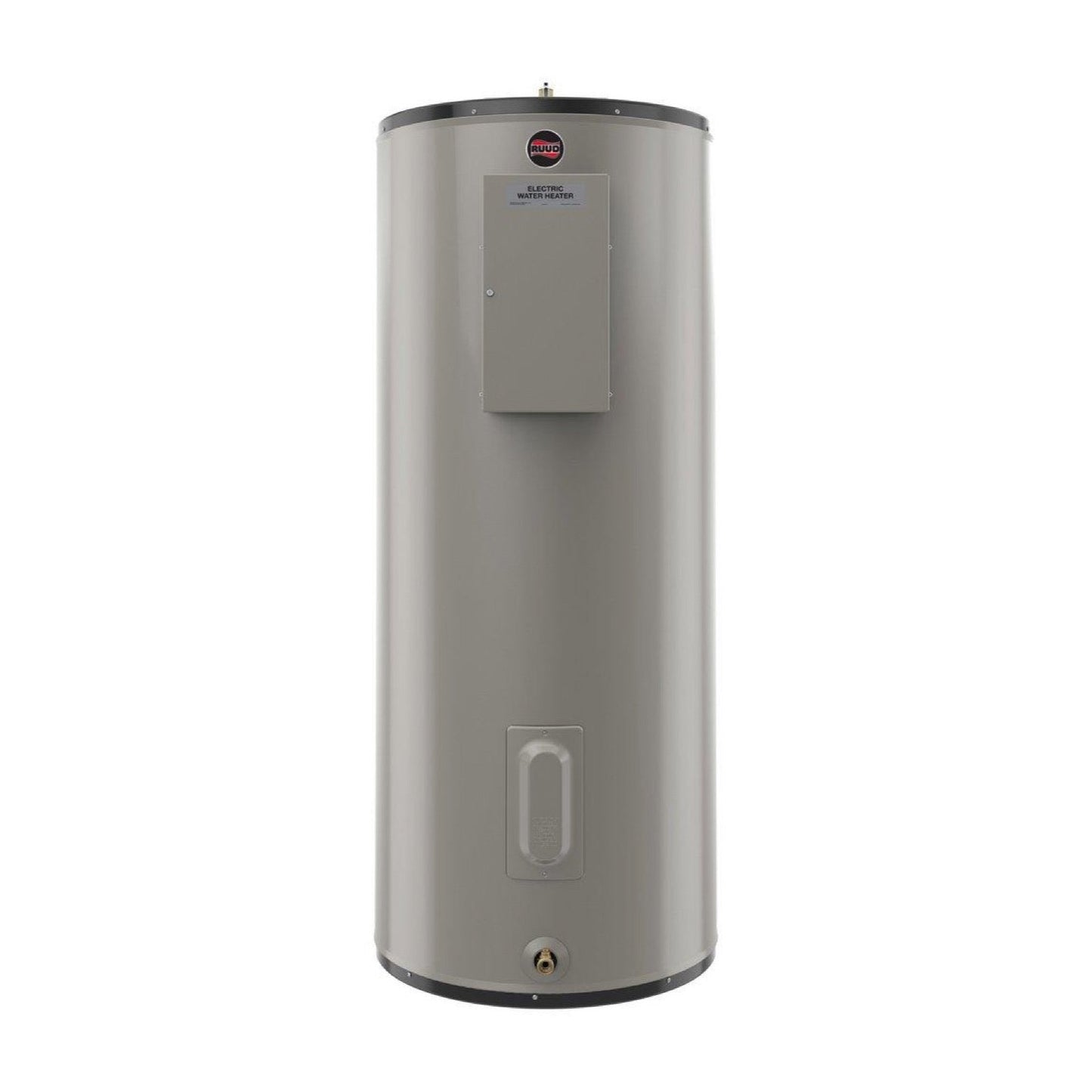 Rheem RELDS52FTB683355 50 gal. 12 kW Commercial Electric Water Heater shown centered on a square white background