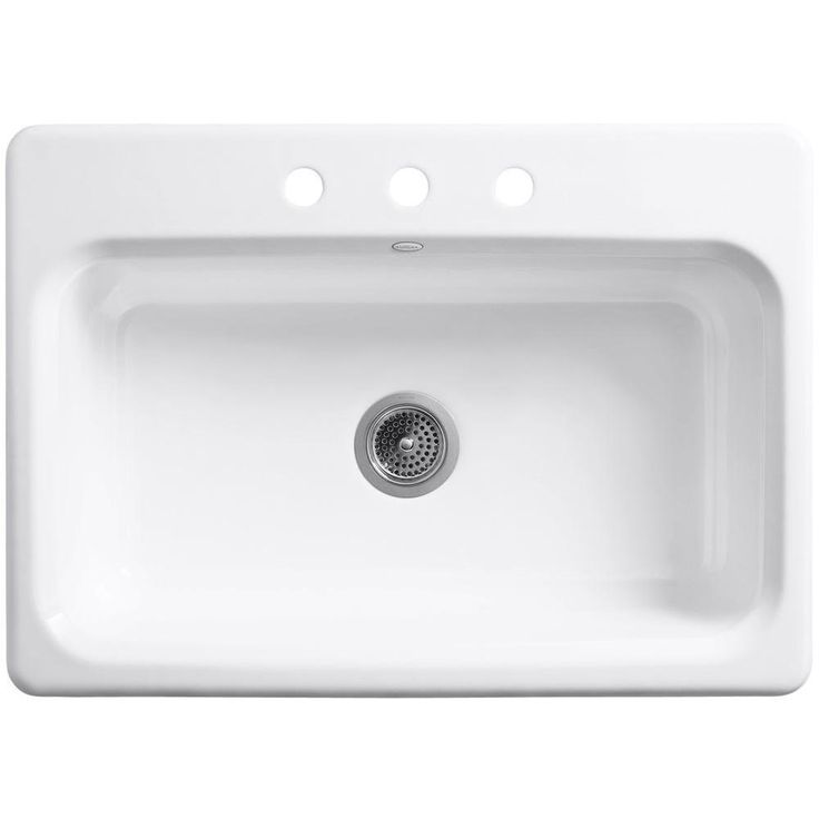 Bakersfield Drop-In Cast-Iron 31 in. 3-Hole Single Bowl Kitchen Sink in White