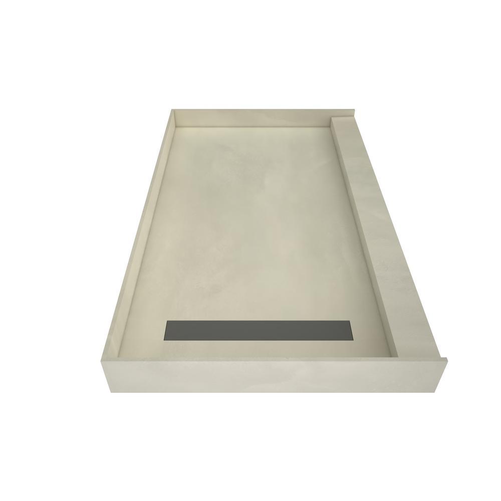 Redi Trench 34 in. x 60 in. Single Threshold Shower Base with Left Drain and Tileable Trench Grate - Super Arbor
