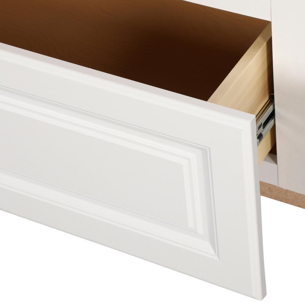 Hampton Assembled 33x84x24 in. Double Oven Kitchen Cabinet in Satin White