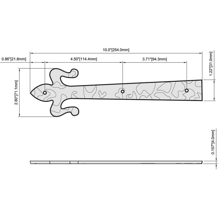 Everbilt 10 in. Black Decorative Fleur-De-Lis Strap Hinge (2-Pack)