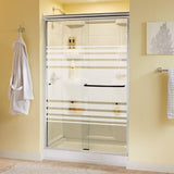 Simplicity 48 in. x 70 in. Semi-Frameless Traditional Sliding Shower Door in Bronze with Niebla Glass - Super Arbor