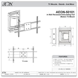 In Wall TV Mount, Recessed Articulating In Wall TV Mount For 42 To 80 in. TVs LCD, LED, or Plasma - Super Arbor